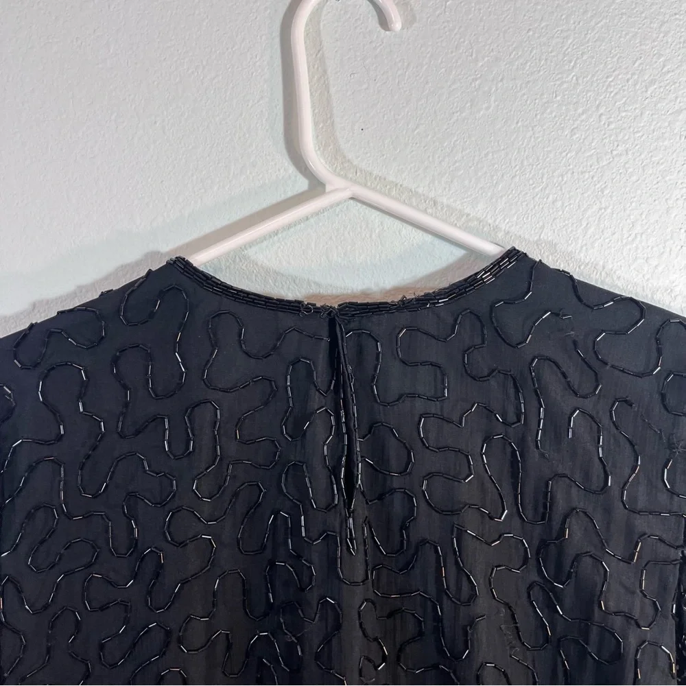 Petra Black Beaded Sequin 2pc Formal Gown Maxi Skirt set size 16 - Picture 8 of 16